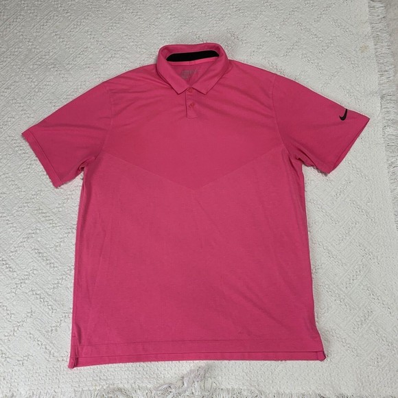 Nike Other - Nike Golf Polo Shirt Mens L Pink Short Sleeve Tour Performance Casual Stretch